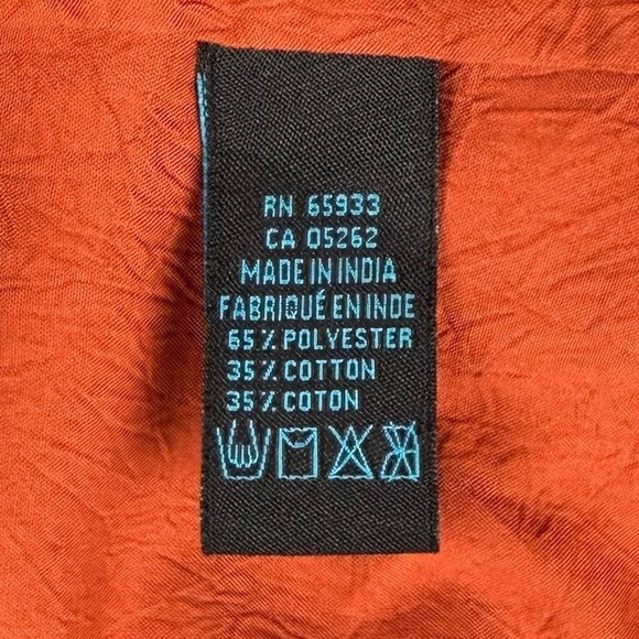 Point Zero Nicole Benisti embroidered crinkle button blouse XL women - Picture 8 of 9